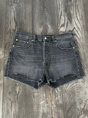 LEVI’S 501 Button Fly Denim Jean Cutoff Gray Shorts Size 31